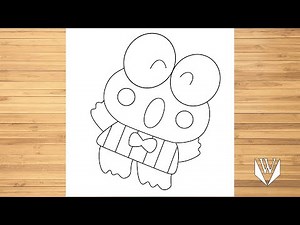 How to draw kero keroppi Step by step, Easy Draw | Free Download Coloring Page