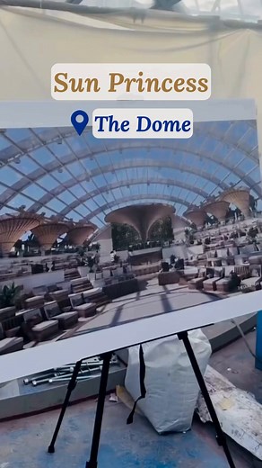 Our next-generation cruise ship, #SunPrincess, is in the final stages of construction! We toured the Dome, our new multilevel AND multipurpose pool by sunlight, stage for shows by starlight. Who else is excited to see this breathtaking venue in person next year? 🚢☀️ Learn more about Sun Princess 🔗 https://bit.ly/3RxnOfP #PrincessCruises #ILoveThis | Princess Cruises