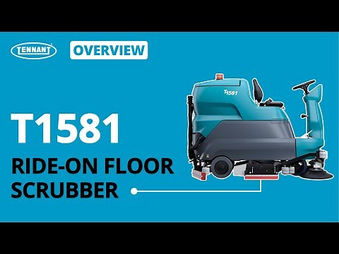 T1581 Ride-On Mid-Size Floor Scrubber Overview | Battery Powered Cleaning Machine | Tennant Company