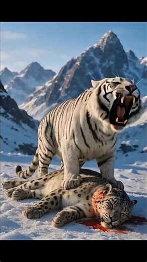 SNOW LEOPARD vs WHITE TIGER 🐅❄️ | Ultimate Wild Predator Battle! Who Wins?