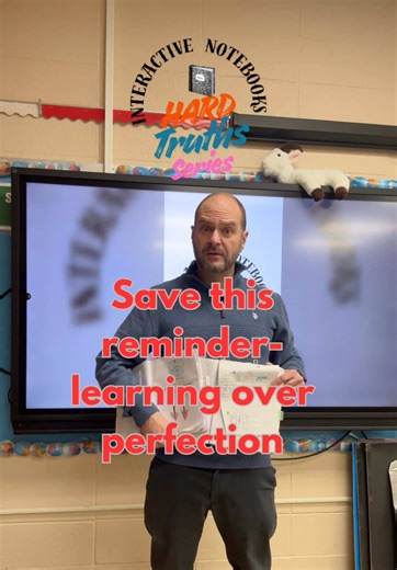 Interactive Notebook Hard Truths · Day 1 Not all student notebooks will look “publisher-ready.” Effort, completion, and following directions should drive learning. 💾 Save this reminder — learning over perfection. #interactivenotebooks #interactivenotebook #teachingtruths #teachersoftiktok #middleschoolteacher