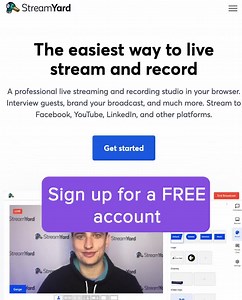 Multistream to all channels at once No downloads required Works seamlessly with Facebook, YouTube, Linkedin, Twitter, Twitch, and more. | StreamYard