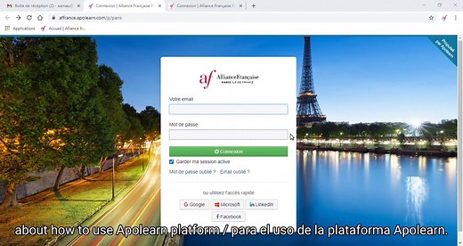 Se connecter à Apolearn - FR/EN/ES