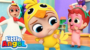 Baby John puts his little chicken costume and gets ready for the animal costume party at the daycare. He shakes his little chicken tail and learns how to do the chicken dance. #littleangel #littleangelnurseryrhymes #babyjohnsongs (🔔) Subscribe to Little Angel for new videos ►► http://bit.ly/Subscribe_to_LittleAngel | Little Angel