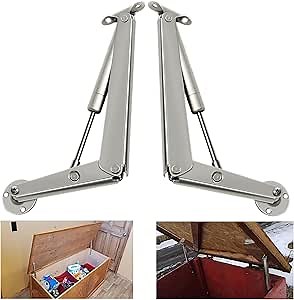 250N Heavy Duty Soft Close Lid Support Hinge, Chest Hinges Heavy Lid Hinges for Wooden Box Trunk Large Toy Box Hinges Soft Close Slow Lowering Support 80lbs/2pcs (Hingex)