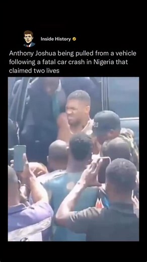 Inside History on Instagram: "British heavyweight boxer Anthony Joshua was reportedly injured in a car accident in Nigeria that claimed two lives according to local police. Authorities said the former world heavyweight champion was taken to an undisclosed hospital after the vehicle he was traveling in collided with a stationary car around 11 a.m. on the Lagos–Ibadan Expressway. Ogun State police commissioner Lanre Ogunlowo stated that the driver of Joshua’s vehicle was also injured. #news #trend