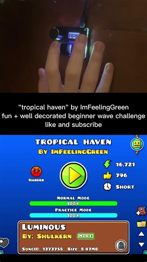 "tropical haven" (Wave Challenge) by ImFeelingGreen | #gd #geometrydash #geometrydashlevels #gaming