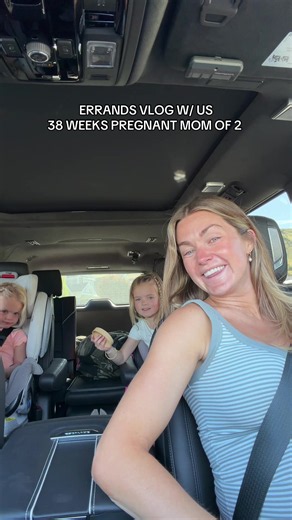 I don't know if any of us were really feeling it today 😂😂 #errandsvlog #momerrands #38weekspregnant #momof2 #momcar