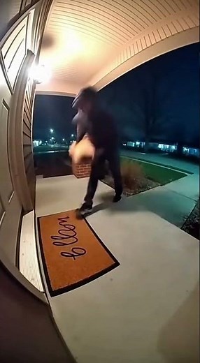 Caught on CCTV: Green Paint Trap Explodes on Package Thief