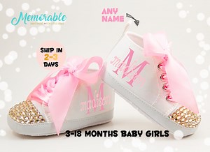 Baby Girl Shoes, Personalize Baby Gift, Baby Girl Shoes, Personalized Baby Shoes,infant Shoes,infant Girl Shoe,pink High Tops - Etsy
