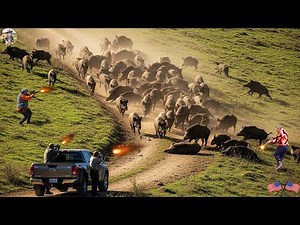 Epic Wild Boar Hunt | Massive Herd Chased Across Hills - Take Down 590 Wild Boars in 40 Minutes