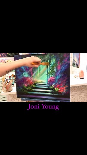 5.3K views · 452 reactions | “Secret Garden” full tutorial on YouTube #art #fantasy #secretgarden #flowers #landscape #painting #acrylic | Joni Young Art | Facebook