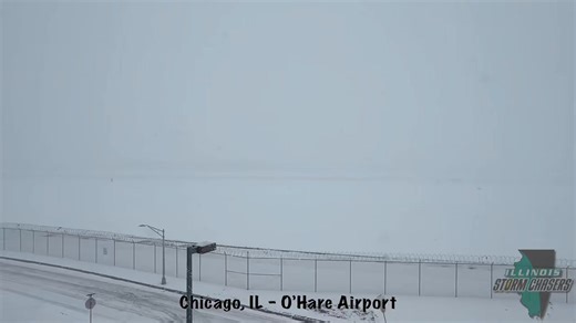 75K views · 575 reactions | Check out this video clip of HEAVY lake effect snow at Chicago-O’Hare Airport this afternoon! Visibility was down to less than 1/4mile with 1”/hour snowfall rates. This heavy snow made it nearly impossible to see the airfield from the south end of the property! ❄️✈️ #chicagowx #ilwx | Illinois Storm Chasers | Facebook