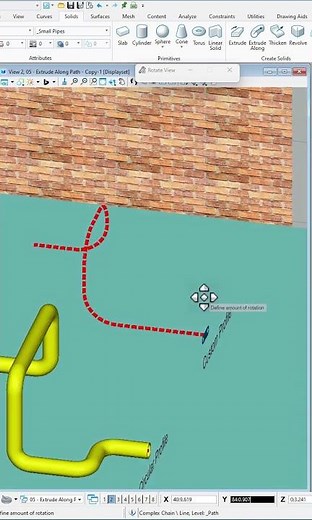 Solids Extrude Along Path 3D Tool #microstation 3D