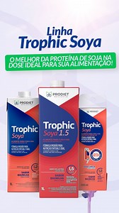 O Trophic Soya é o melhor da proteína de soja, na dose ideal para você! E muitas são as razões pelas quais nós dizemos isso 👇 🔬🍽️ Trophic Soya nutre e favorece o bom estado nutricional por meio de uma fórmula com 15% de proteínas, sendo sua fonte 100% de proteína isolada de soja. Sua composição nutricionalmente completa é ideal para situações de nutrição enteral prolongada. Além disso, é super inclusivo para pacientes com diversas restrições alimentares: ❌ Não contém glúten ❌ Não contém lacto