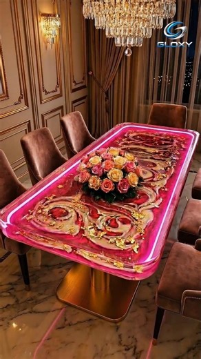 This Glowing Epoxy Table Looks Unreal 🤯🌹 Luxury Dining Table Reveal