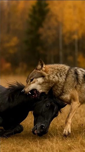 Wolves Attack wild Horses