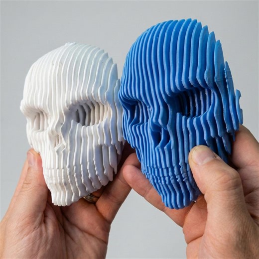 3D Skull Slicer STL File for 3D Printing - Layered Geometric Art - Digital Download - Etsy