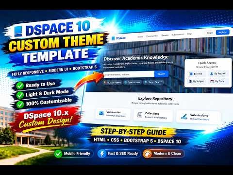 DSpace 10 Custom Theme Demo | Modern UI Template Design 🔥 Bootstrap Style