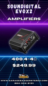 Ready to amplify your ride? The SounDigital EVOX2 Amplifier Series is here to deliver unmatched power and precision for your audio setup. Whether you're upgrading your motorcycle, side-by-side, or boat, these compact amps pack a serious punch! 🔊 Choose Your Power Level: 🔥 EVOX2 400.2 – Compact and powerful for smaller setups - $229.99 🔥 EVOX2 400.4 – Balanced sound with 4-channel performance - $249.99 🔥 EVOX2 800.4 – Big power in a sleek design - $449.99 🔥 EVOX2 1200.2 – 2-channel amp deliv