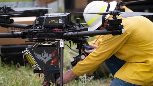These drones drop burning balls in the forest to control wildfires