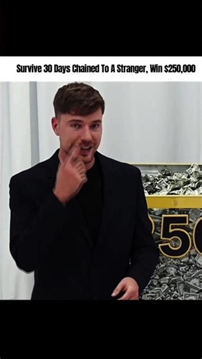 MrBeast's latest video, 'Survive 30 Days Chained #mrbeast #paidpartner