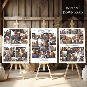Memory Board Template, Funeral Picture Collage Sign Set Templates, Funeral Memory Board, Funeral Poster Easel Display, CANVA, 24x36", 18x24" - Etsy