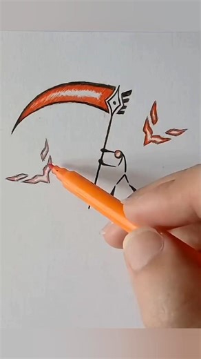 How to draw stickman with devil swords 👿