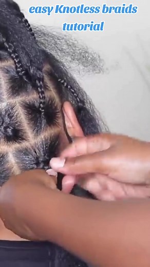 easy Knotless braids tutorial for beginners using crotchet method #stylingknotlessbraids #knotlessbraidstutorial #knotlessbraids #howtobraid