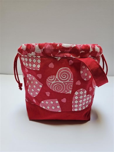 Handmade Cotton Knitting Project Bag: Small Drawstring Sock Bag - Etsy