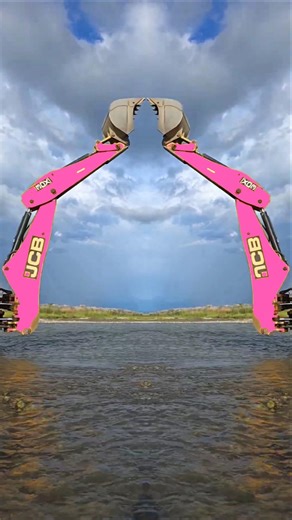 pink JCB 3DX MIRROR 🚜💯🤪 #jcb #jcbvideo #excavator #bulldozer #tractor #cartoon #dj #shorts #cat