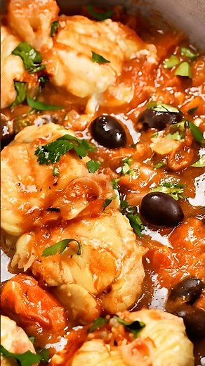 Ragoût de lotte à la tomate et aux olives ⭐ #lotte #tomate #olives