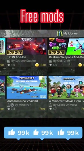 tutorial to Free mods in minecraft official ( Gamernaqib ) #minecraft #trending #shorts