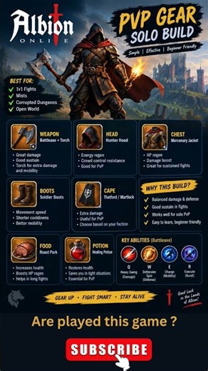 Albion Online Best PvP Gear ⚔️🔥 | Solo PvP Build #AlbionOnline #PvP #AlbionPvP #Gaming #MMORPG