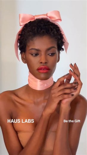 Haus Labs on Instagram: "Behind The Scenes: Catch a glimpse of our Be the Gift holiday campaign. Feeling inspired? Shop the looks at hauslabs.com Model: @officialamilnaestevao Makeup: @sandynichamakeup + @amyslatemua Designer: @missclairesullivan"