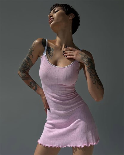 Pink Cotton Short Nightgown - Cozy Home Sleepwear for Women - Cute Gift Gor Her - Etsy