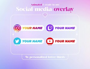 Animated Custom Lower Third: Social Media Overlay for Streaming - Etsy