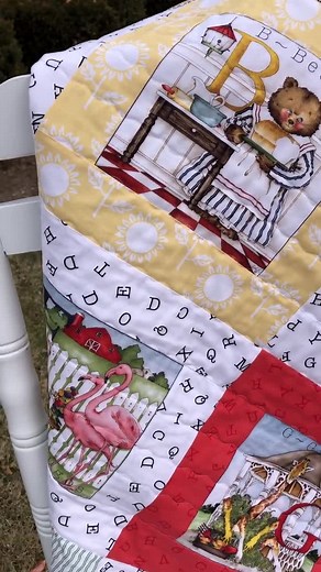 Animal Alphabet Quilt, Handmade Gift, Ready to Ship, Crib Quilt, Birthday Gift, Animal Nursery Decor, Out of Print Fabric Quilt Panel - Etsy