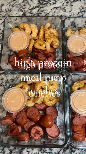 I like to keep it simple when I meal prep my lunches which usually means just a whole lot of protein 😄 the seasoning on the shrimp is 1/4 tsp each of garlic powder onion powder chilli powder paprika salt pepper the sauce was inspired by the recipe I followed in @cookin.depot - I will be posting my own twist on the recipe tmr :) #highproteinmeals #mealprepfortheweek #highproteinmealprep #lunches #cooktok #asmrfood #foodie #easymealprep #tiktok #fyp
