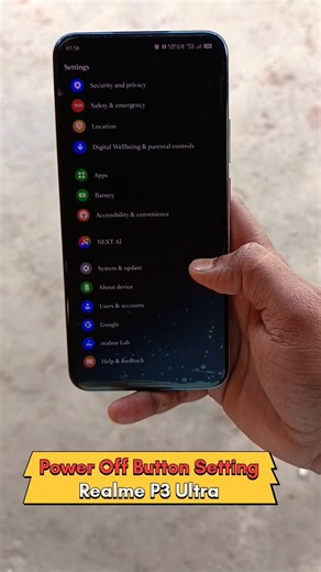Realme P3 Ultra Power Off Button Setting 😲🔥 #lockscreen #realme#realmep3ultra#settings #tech