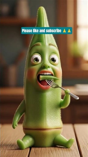 Lady Finger Eating Baby Lady Finger 😲🤣 | Funny AI ASMR #Shorts