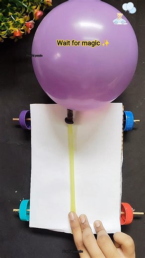Diy balloon powered Car craft with Cardboard 🏎️🎈fun and entertaining kids activities🪀😱#shorts #kids
