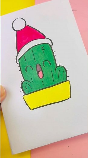 How to draw a kawaii cactus step by step