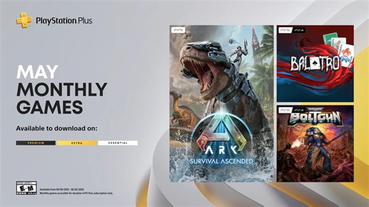 PlayStation Plus monthly games for May include Balatro and Ark: Survival Ascended