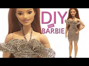 DIY Beautiful Doll Dress for Curvy Barbie! Step By Step tutorial! Free pattern!