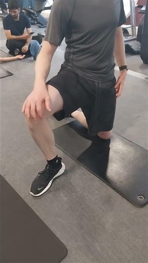 Adductor stretching in side kneeling