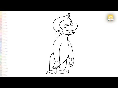 Curious George drawing easy | Outline sketches | How to draw Curious George monkey step by step