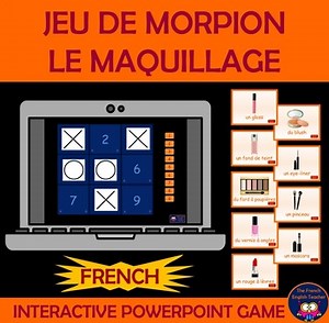 JEU DE MORPION - powerpoint TIC TAC TOE GAME on MAKE-UP VOCABULARY in French