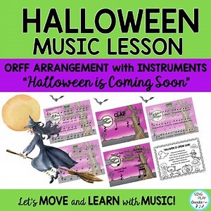 Halloween Music Lesson: “Halloween is Coming Soon” Song, Orff, Half Note