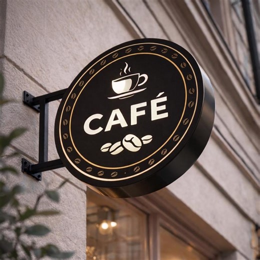 Custom Round Business Sign With Light, LED Storefront Sign for Shops, Cafes & Retail, Illuminated Outdoor Business Sign, Logo for Business - Etsy